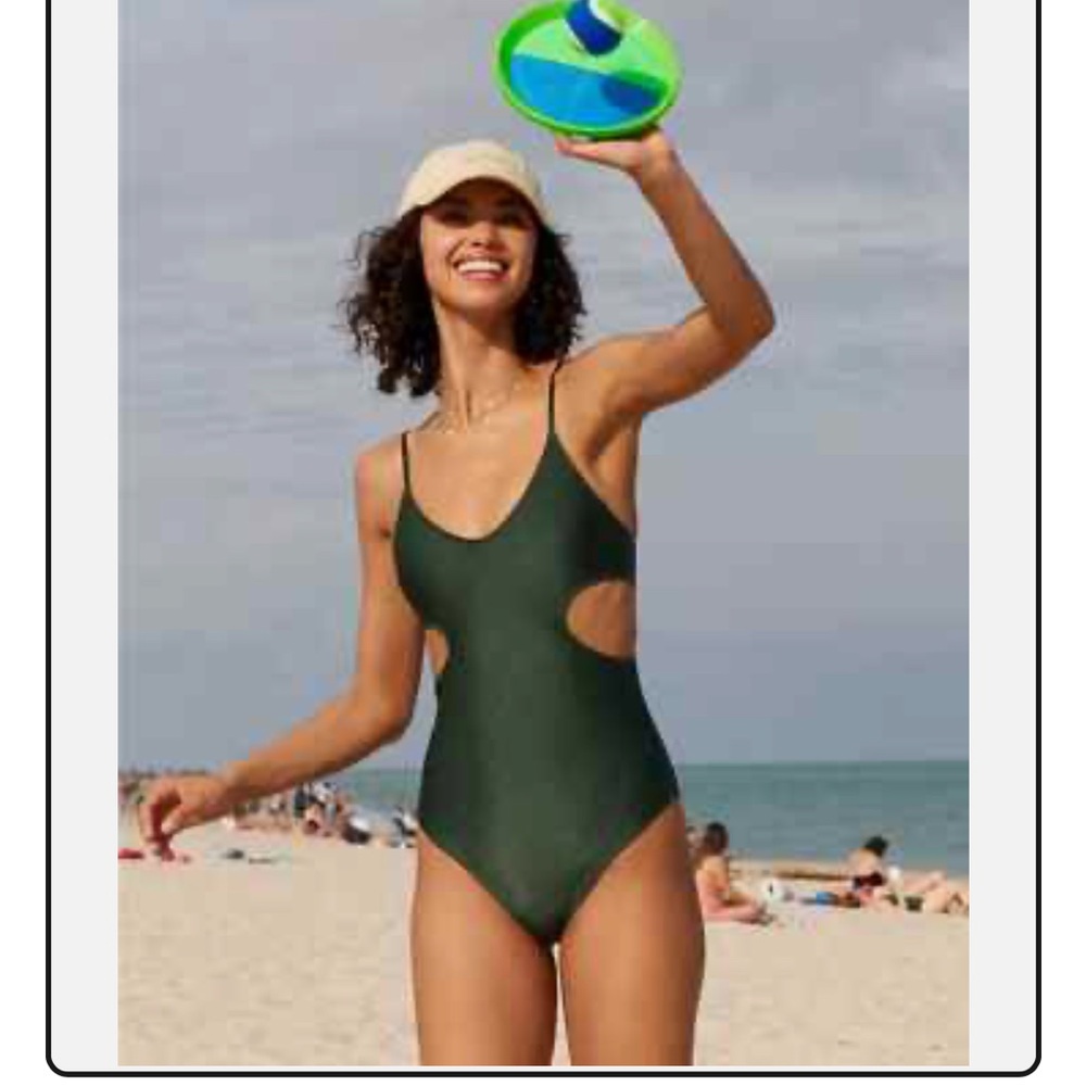 NWT Aerie Shine Rib Voop Cheeky One Piece Swimsuit